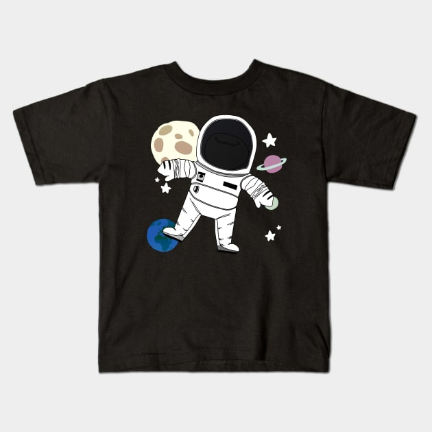 Lil Spaceman Kids T-Shirt by mareescatharsis